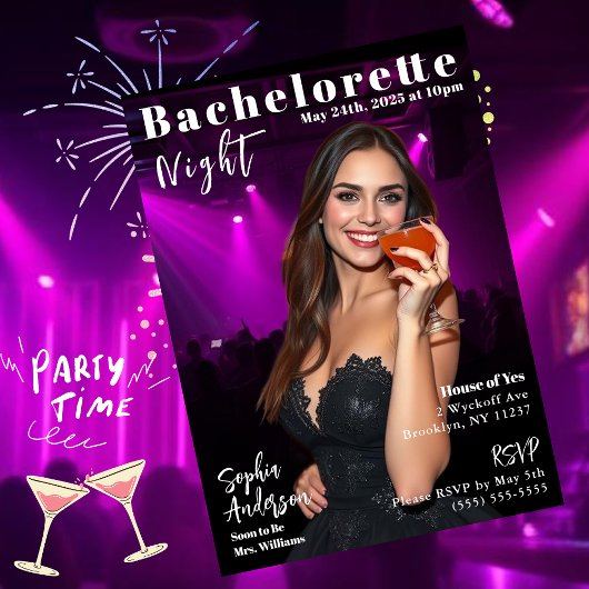 Invitation Couverture du magazine de nuit Bachelorette