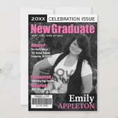 Invitation Couverture du magazine Fuchsia Graduation Invitati (Devant)