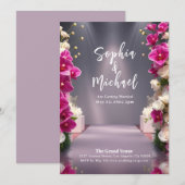 Invitation Couverture du magazine mariage Roses blanches et o (Devant / Derrière)