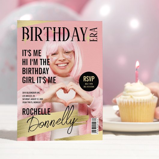 Invitation Couverture du magazine Photo Anniversaire Fête de