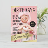 Invitation Couverture du magazine Photo Anniversaire Fête de (Debout devant)