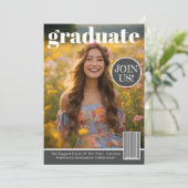Invitation Couverture du magazine Photo de la fête des diplôm (Debout devant)