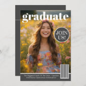 Invitation Couverture du magazine Photo de la fête des diplôm (Devant / Derrière)
