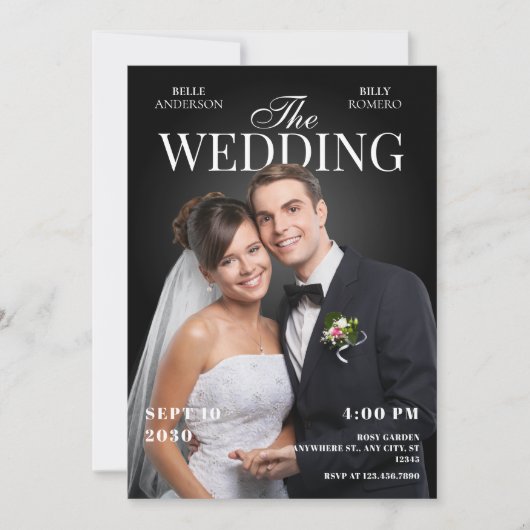 Invitation couverture du magazine photo mariage (Devant)