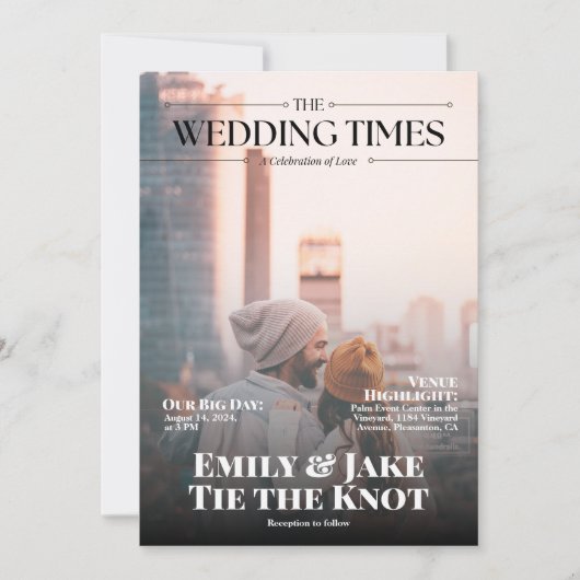 Invitation Couverture du magazine photo moderne QR Code (Devant)