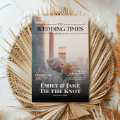 Invitation Couverture du magazine photo moderne QR Code