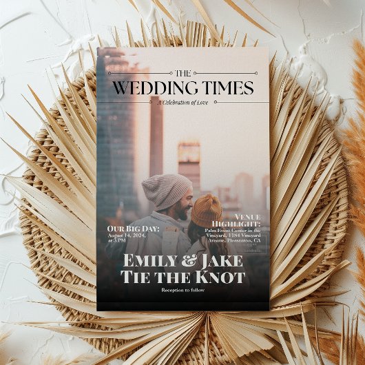 Invitation Couverture du magazine photo moderne QR Code