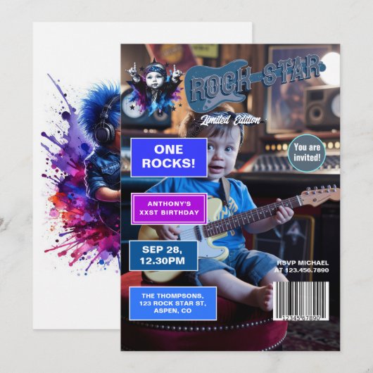 Invitation Couverture du magazine Rock Star "One Rocks!" 1er (Devant / Derrière)