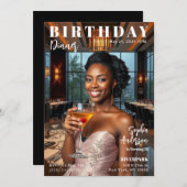 Invitation Couverture Magazine Anniversaire Dîner (Devant / Derrière)