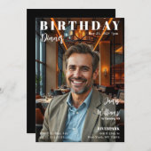 Invitation Couverture Magazine Anniversaire Dîner (Devant / Derrière)