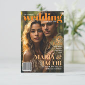 Invitation Couverture Magazine Enregistrer la photo Date (Debout devant)