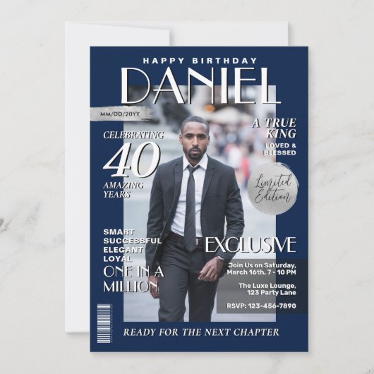 Invitation Couverture, Portrait de la Revue Personnalisée d'A (Devant)