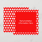 Invitation Couverture Rouge Clair et Blanc à Points (Devant / Derrière)