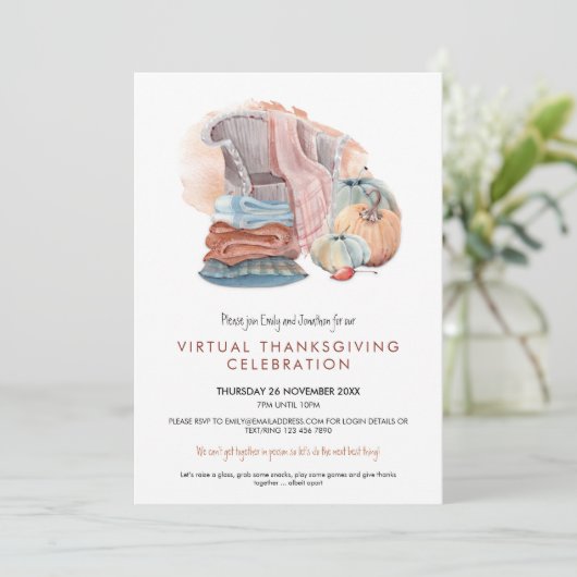 Invitation Couvertures douillettes Citrouilles Virtual Thanks (Debout devant)