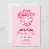 Invitation Cow-boy à disco rose (Devant)