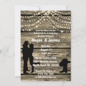 Invitation Cow-boy Cowgirl Câlin Guirlande Lumineuse Réceptio (Devant)