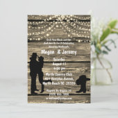 Invitation Cow-boy Cowgirl Câlin Guirlande Lumineuse Réceptio (Debout devant)