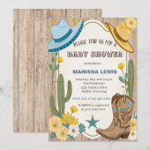 Invitation Cow-boy de budget bottes Western chapeau à large b (Devant / Derrière)