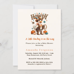 Invitation Cow-boy en route Fête de bébé automnale pour une o