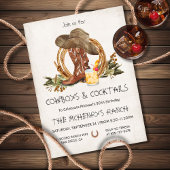 Invitation Cow-boys rustiques et cocktails Party