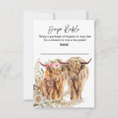 Invitation Cow Highland Baby shower Couples Diaper Raffin (Devant)