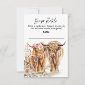 Invitation Cow Highland Baby shower Couples Diaper Raffin (Devant)