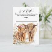 Invitation Cow Highland Baby shower Couples Diaper Raffin (Debout devant)