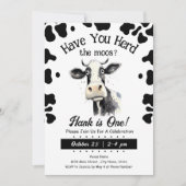 Invitation Cow Moos 1ère aquarelle d'anniversaire (Devant)