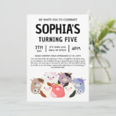 Invitation Cow Squishmallow Birthday Party (Debout devant)