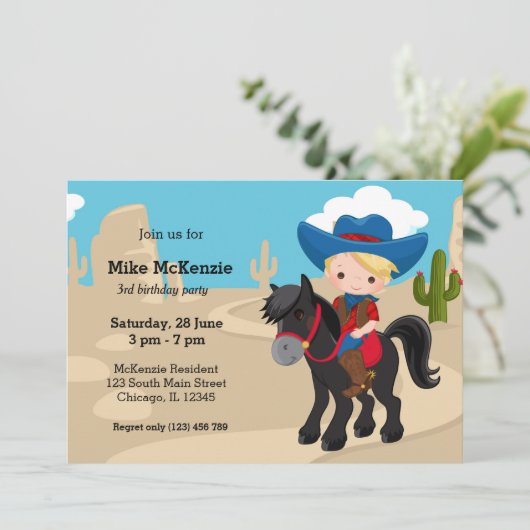 Invitation Cowboy (Debout devant)