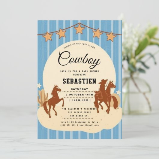 Invitation Cowboy (Debout devant)
