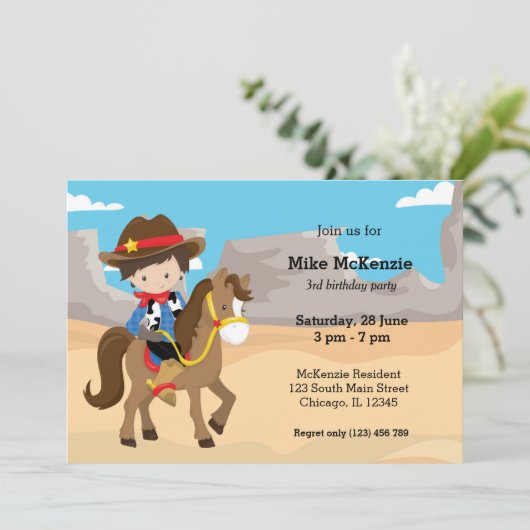 Invitation Cowboy (Debout devant)