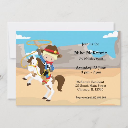 Invitation Cowboy (Devant)