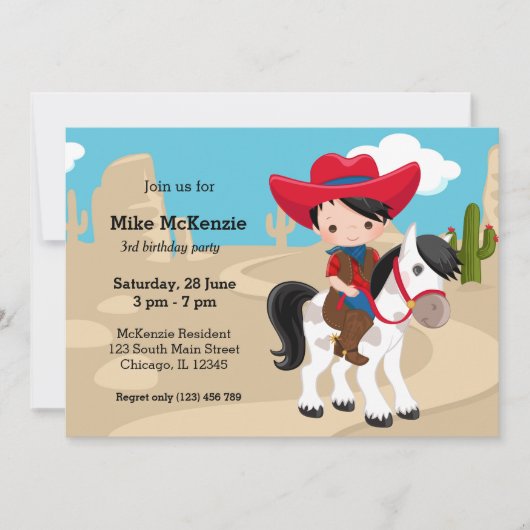 Invitation Cowboy (Devant)