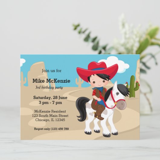 Invitation Cowboy (Debout devant)