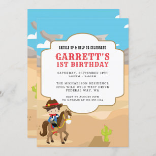 Cowboy Invitations Faire Part Zazzle