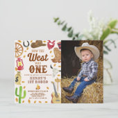 Invitation Cowboy 1er anniversaire Comment l'Occident était u (Debout devant)
