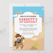 Invitation Cowboy 1ère fête d'anniversaire (Devant)