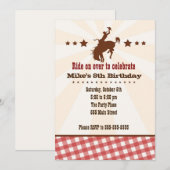 Invitation Cowboy Anniversaire de enfant Party Wes (Devant / Derrière)