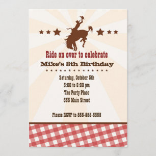 Invitation Cowboy Anniversaire de enfant Party Wes