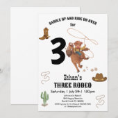 Invitation CowBoy Anniversaire Rodeo Party (Devant / Derrière)