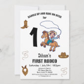 Invitation CowBoy Anniversaire Rodeo Party (Devant)