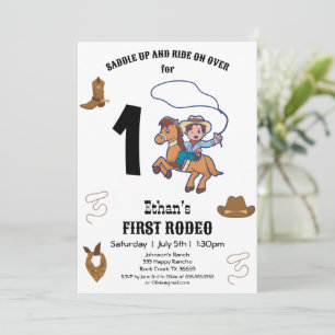 Invitation CowBoy Anniversaire Rodeo Party
