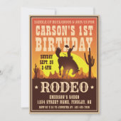 Invitation Cowboy Anniversaire Rodeo Poster Party, n'importe  (Devant)