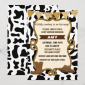 Invitation Cowboy Baby Boy Shower Old Western (Devant / Derrière)