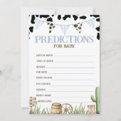 Invitation Cowboy Baby Predictions Game Card (Devant)