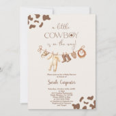 Invitation Cowboy Baby shower Boy (Devant)