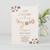 Invitation Cowboy Baby shower Boy (Debout devant)