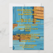 Invitation Cowboy Birthday Party Barn Horse Hat blue brown (Dos)