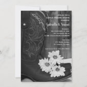 Invitation Cowboy Boots and Daisies Couples Wedding Shower (Devant)